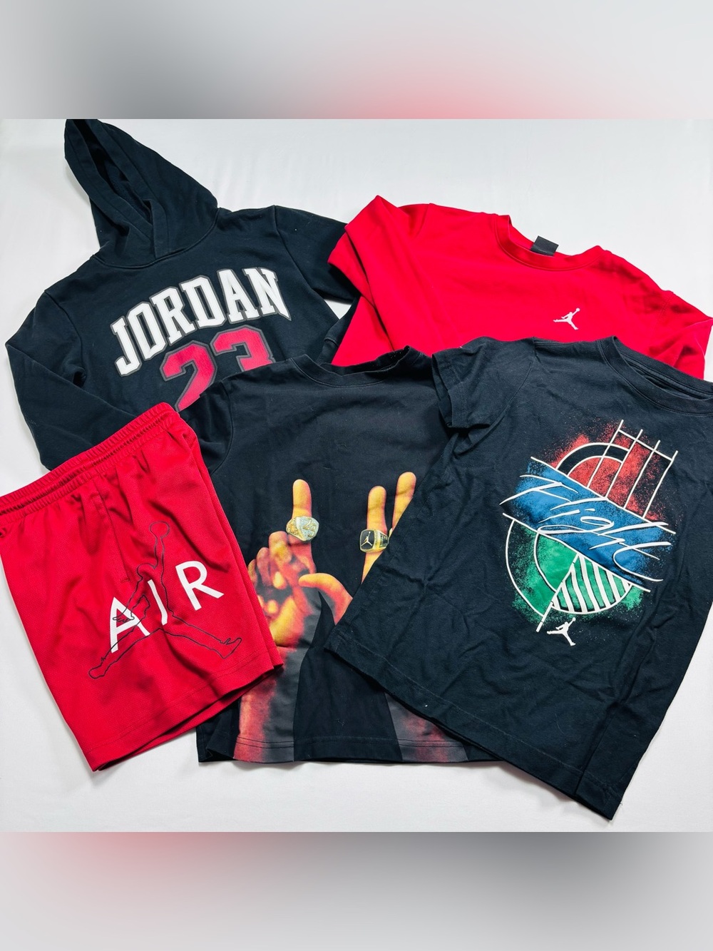Jordan Kids' Red & Black Graphic Tee Pack